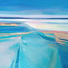 Abstract painting Calming Tide 1 (100x100cm)by mixed media artist Magdalena Morey