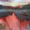 Abstract painting Distant Horizons 1by mixed media artist Magdalena Morey