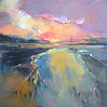 Abstract painting The Air Was Still (40x40cm)by mixed media artist Magdalena Morey