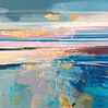 Abstract painting Morning Glow 6 (40x40cm)by mixed media artist Magdalena Morey