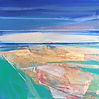 Abstract painting Meeting The Sea 2 (20x20cm)by mixed media artist Magdalena Morey