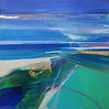 Abstract painting Where The Land Meets The Sea 2 (70x70cm)by mixed media artist Magdalena Morey