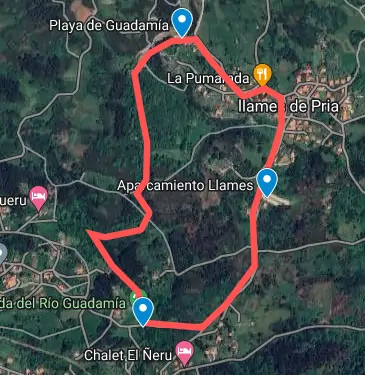 Senda de Guadamía walk map