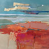 Abstract painting Coastal Hues 40 (24x24cm)by mixed media artist Magdalena Morey