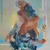 Abstract painting Continuity 1 (100x100cm)by mixed media artist Magdalena Morey