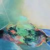 Abstract painting Driftwood 2by mixed media artist Magdalena Morey