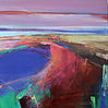 Abstract painting Open To New Horizons 3 (60x60cm)by mixed media artist Magdalena Morey