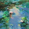 Abstract painting Morning Dance 1by mixed media artist Magdalena Morey