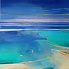 Abstract painting Peaceful Shores 1 (100x100cm)by mixed media artist Magdalena Morey