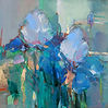 Abstract painting Spring Blooms 3by mixed media artist Magdalena Morey