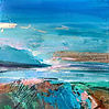Abstract painting Moments On The Beach 4 (20x20cm)by mixed media artist Magdalena Morey