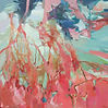 Abstract painting Autumnal Heartbeat 1 (100x100cm)by mixed media artist Magdalena Morey