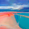 Abstract painting Sweeping Light 2 (100x100cm)by mixed media artist Magdalena Morey
