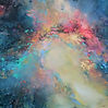 Abstract painting Descent 1by mixed media artist Magdalena Morey