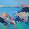 Abstract painting Rock Pools 2 (90x90cm)by mixed media artist Magdalena Morey