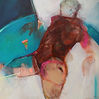 Abstract painting Inner Voice 4 (100x100cm)by mixed media artist Magdalena Morey
