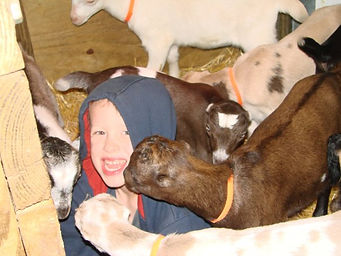 Garett with the baby goats '08