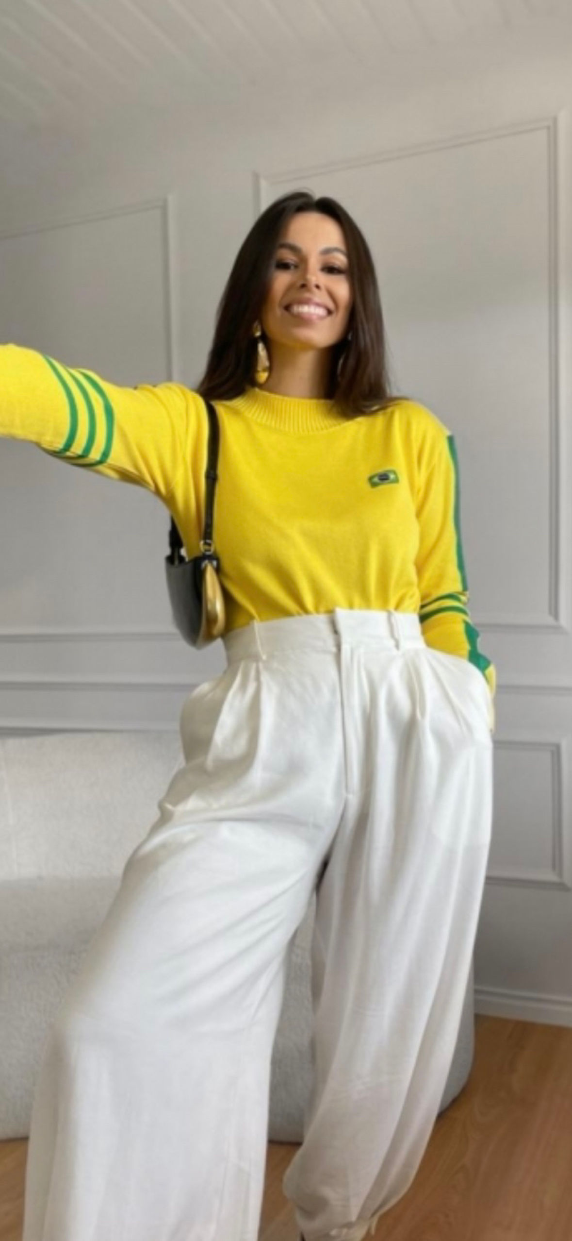 BLUSA FRIDDA BANDEIRA - AMARELO