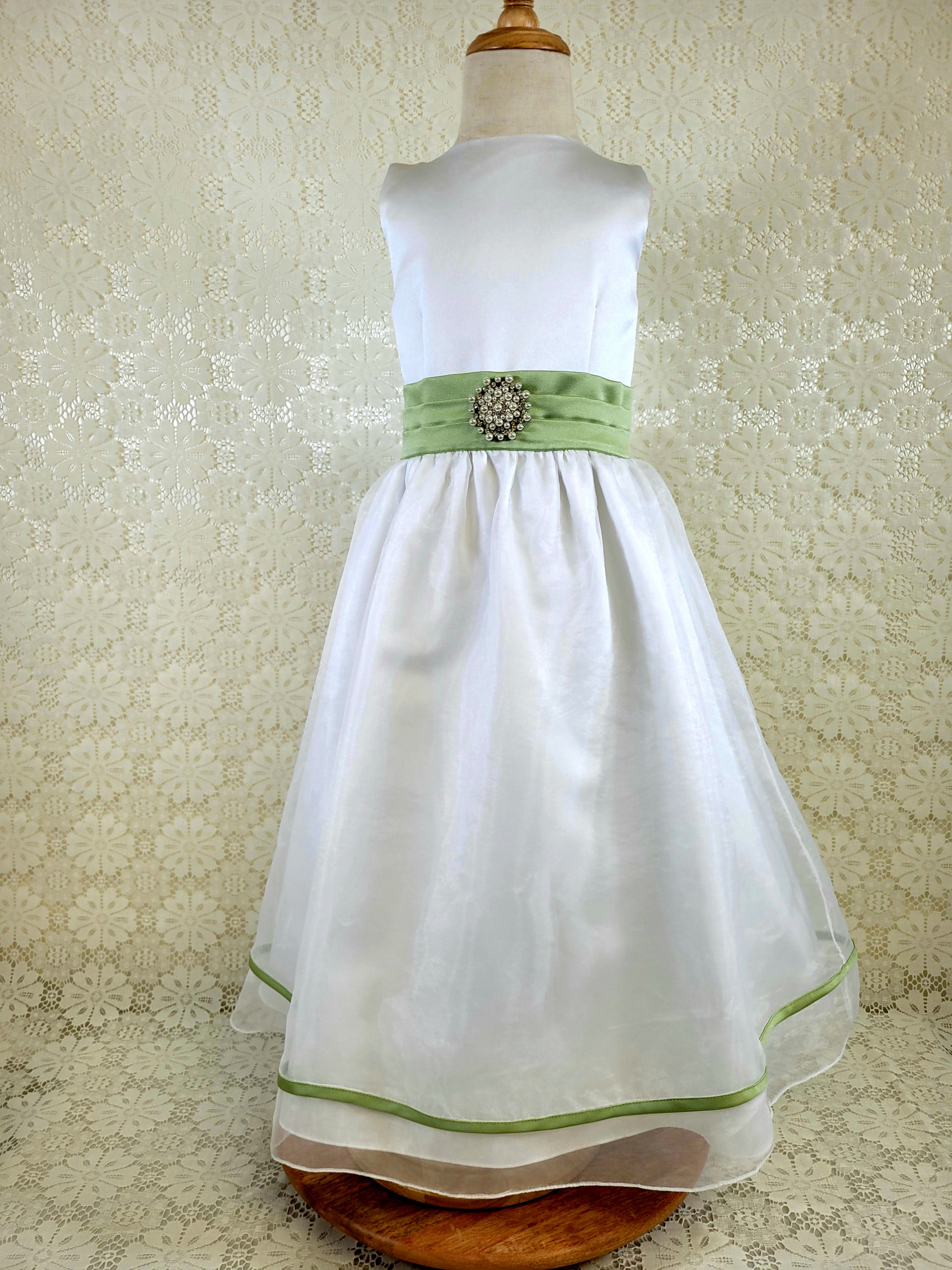 White Satin with Organza Dress