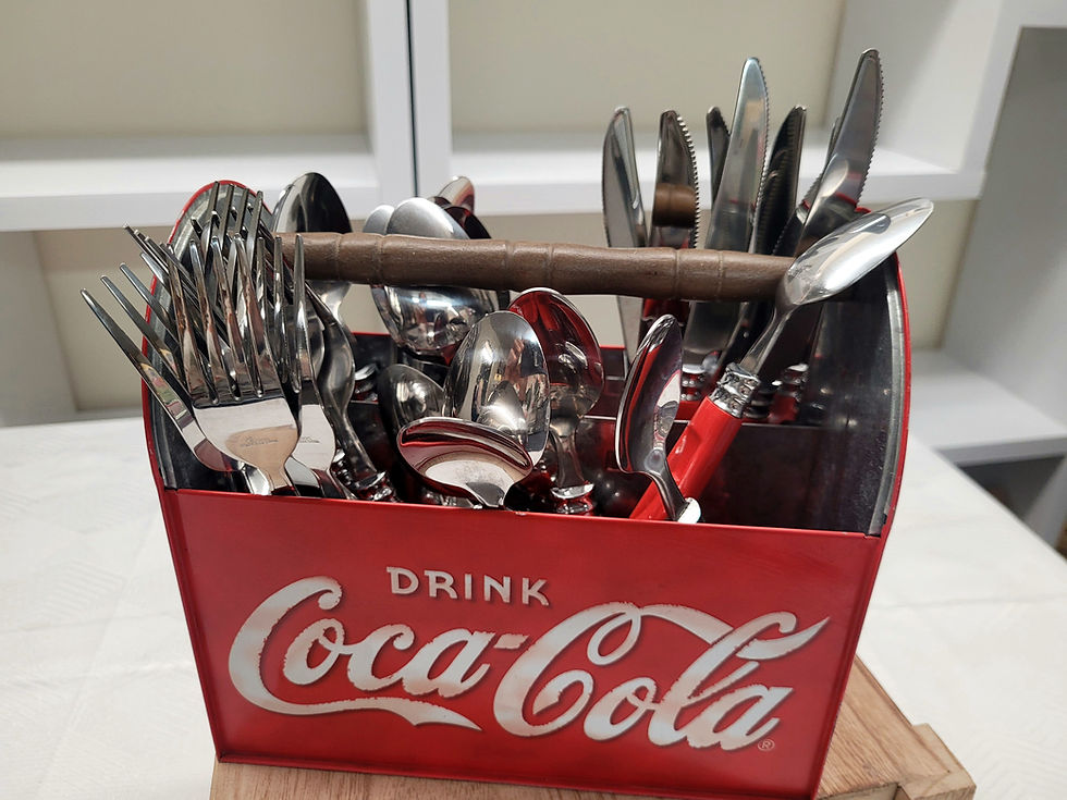 Coca Cola 24pc Stainless Steel Flatware Set with Metal Caddy