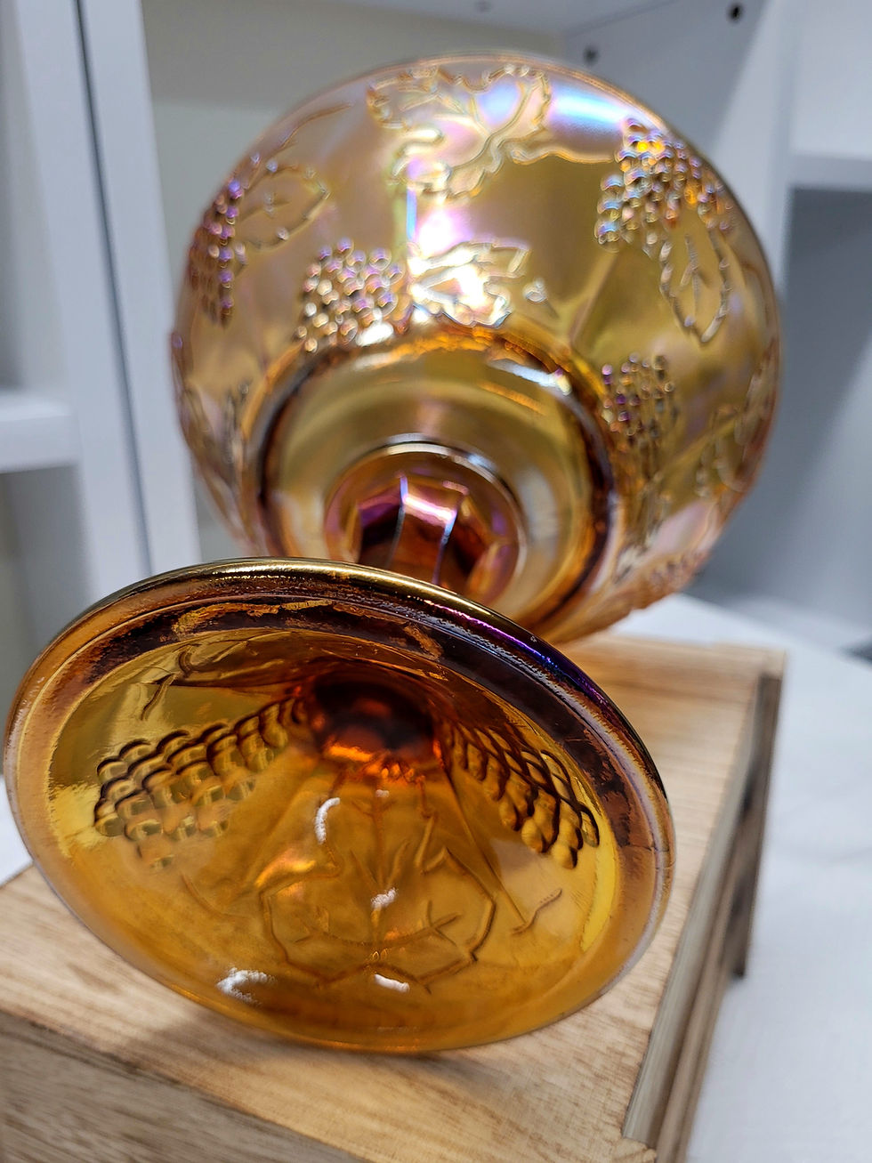 Indiana Glass Harvest Pattern Compote Bowl