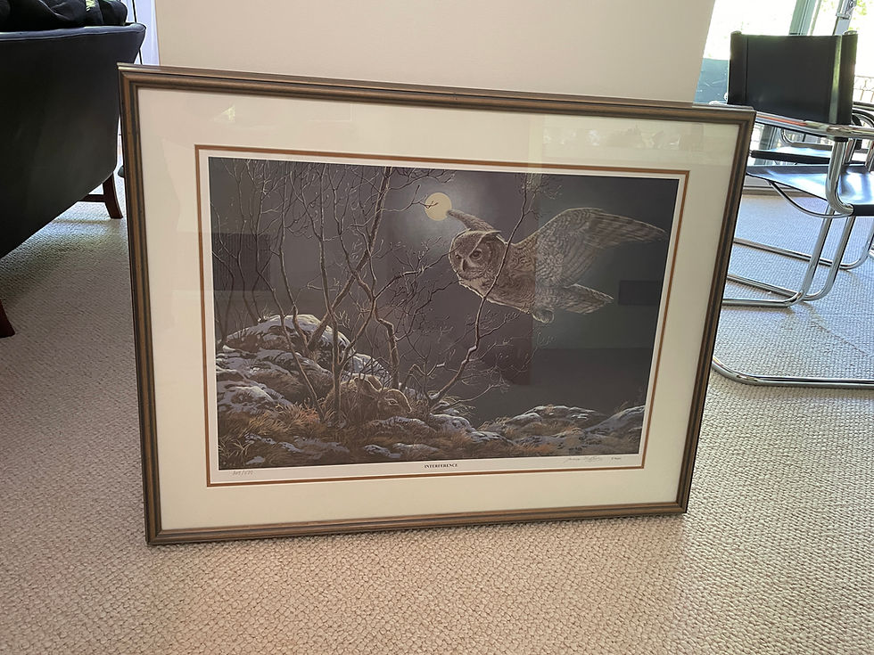 Thumbnail: Lot 5 - Lithograph by J. F. Majuri - Owl & Rabbit