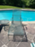 Thumbnail: Lot 10B - Pair of Vintage Metal Loungers w/ Cushions & Side Table