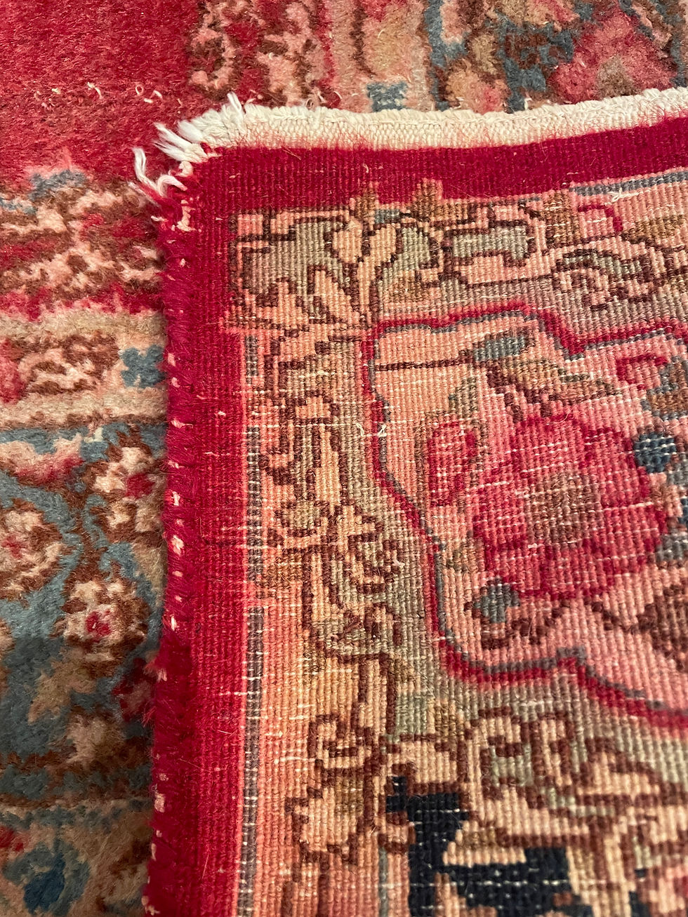 Thumbnail: Lot 7 - Persian Kerman Rug 4ft. 8" x 6ft. 10" (Red Pool Ivory Border)