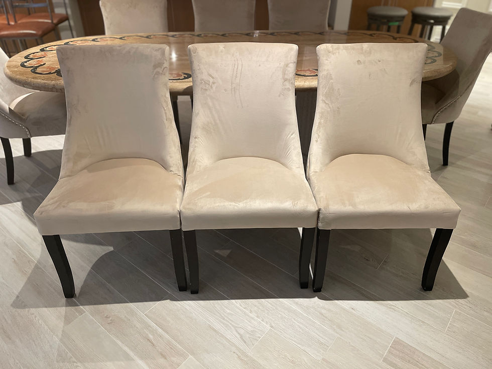Thumbnail: Lot 71 - Marble Table & 8 Velvet Chairs (Retail $7,200)