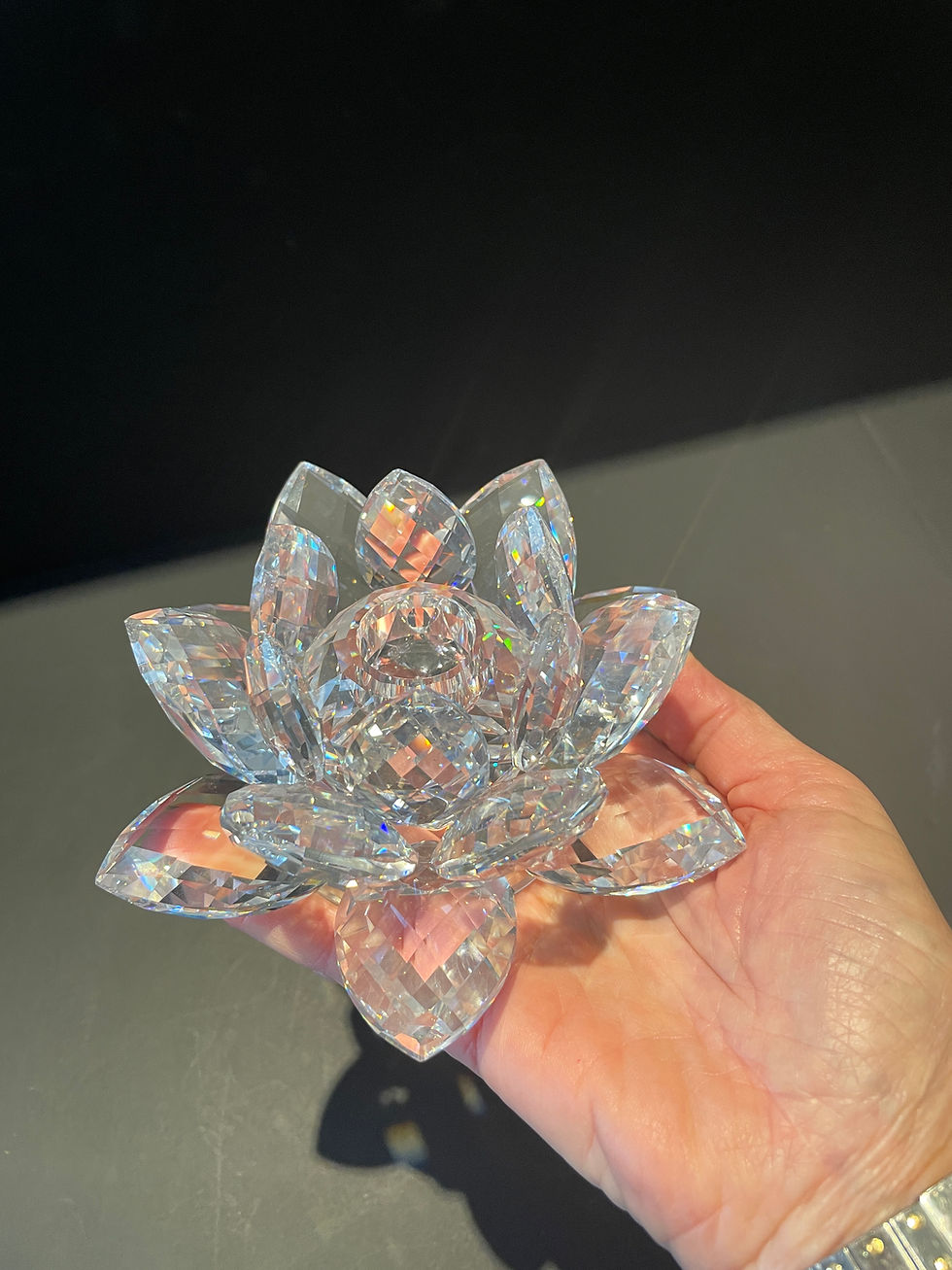 Thumbnail: Lot 58 - Vintage Swarovski Water Lilly Candle Holder