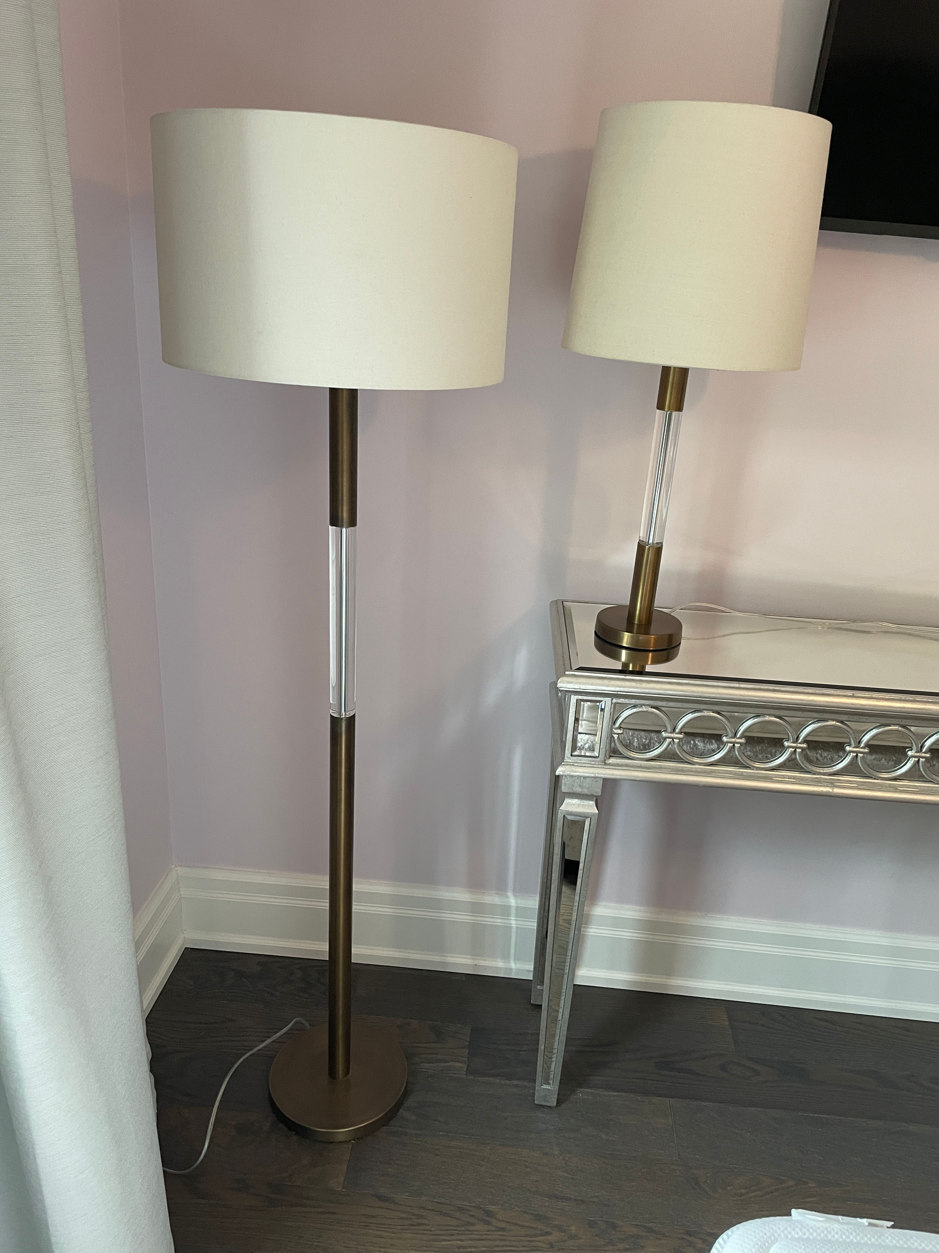 Lot 8 - Crate & Barrel Matching  Floor and Table Lamp