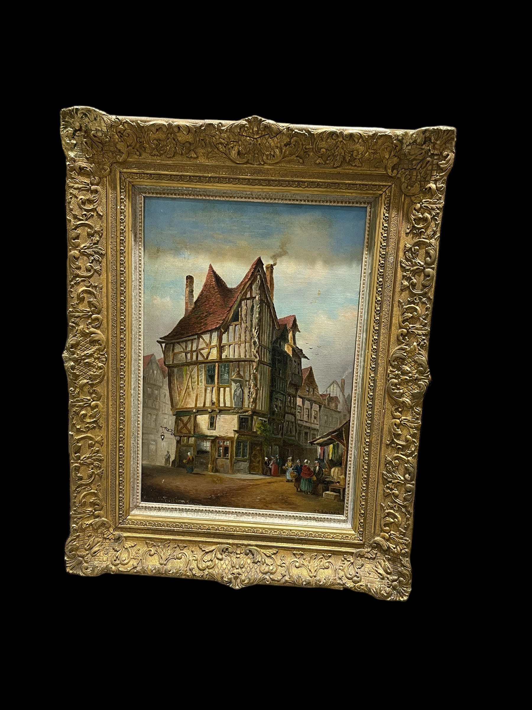 Lot 91 - Antique Oil by James B. Anderson (Tudor Building)