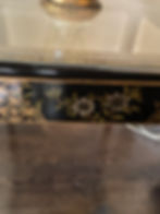 Thumbnail: Lot 4 - Asian-Style Black Lacquer Side Table w/  Glass Lamp