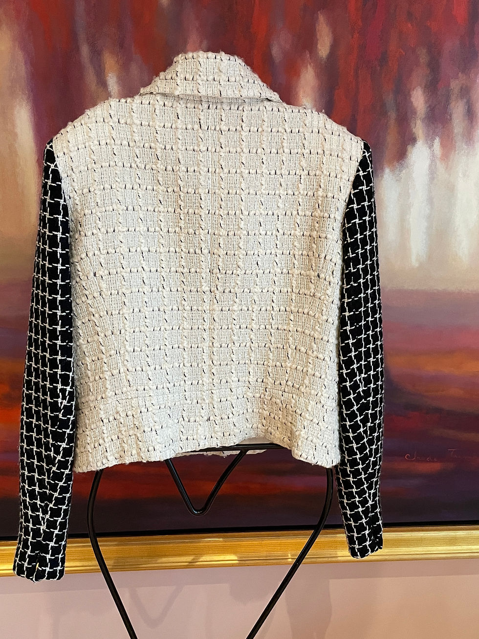 Thumbnail: Lot 129 - Chanel Jacket - Black & Ivory w/ Metallic Threads