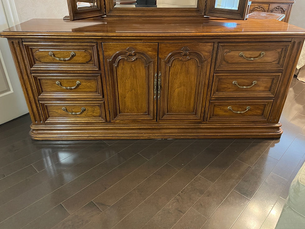 Thumbnail: Lot 37 - Vintage French Provincial Oak Dresser w/ Mirror
