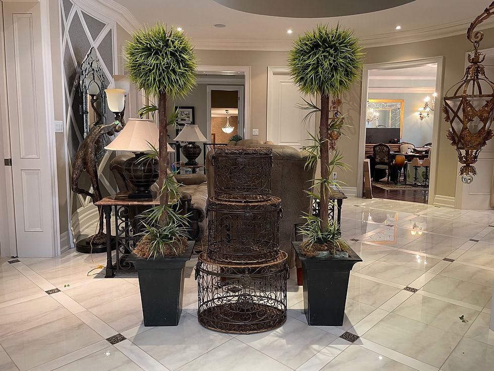 Thumbnail: Lot 133 - Pair of Faux Trees & 3 Wire & Wicker Baskets