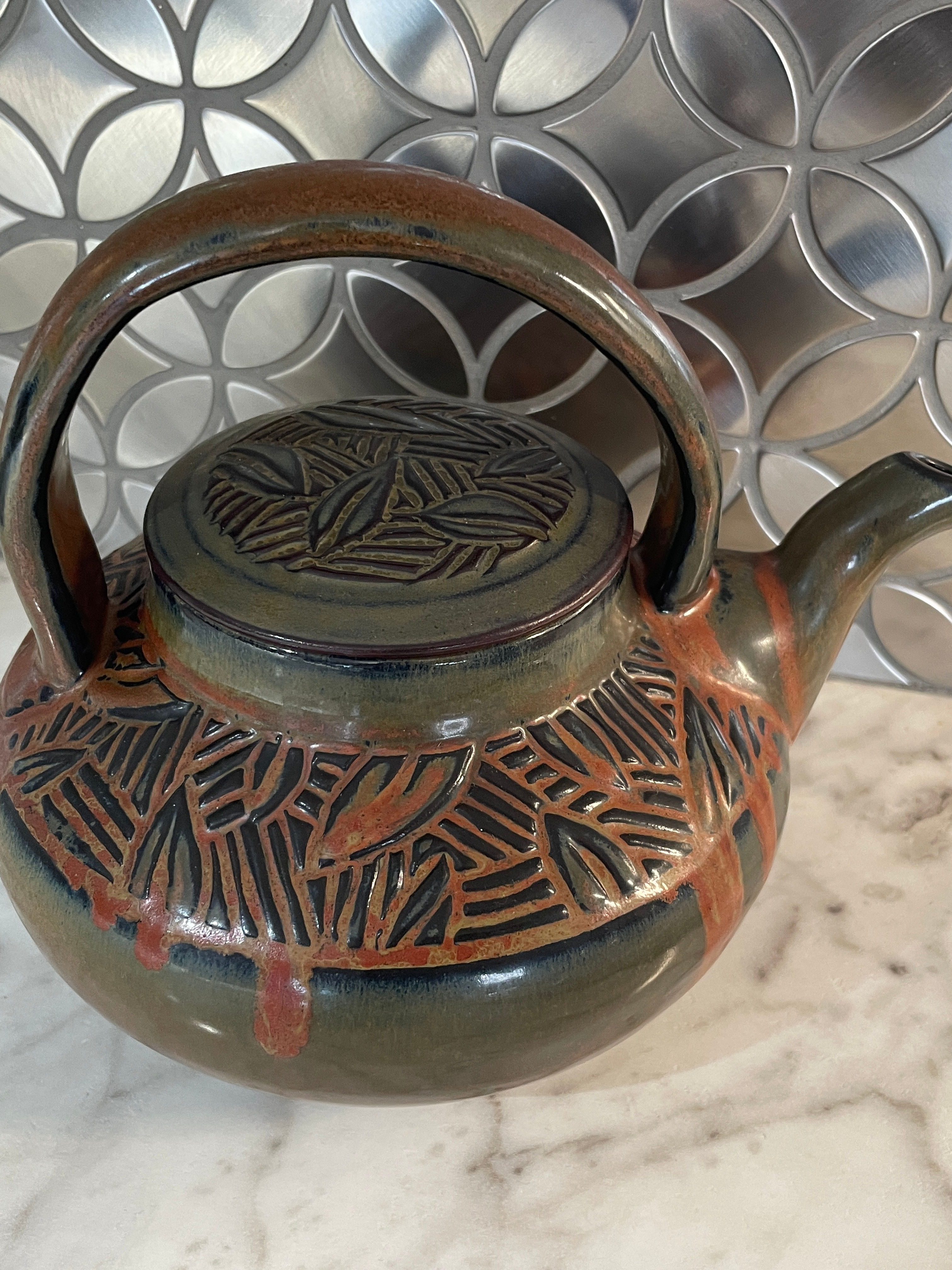 Lot 404 - Signed Tea Pot by Sculptor Jim Malone - Never Used