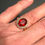 Thumbnail: Lot 400 - Fire Opal & Diamond Ring 14K. Gold (Size 7.5/8) 