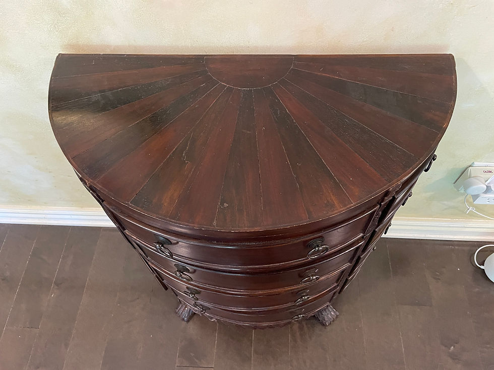 Thumbnail: Lot 31 - Vintage Demi-Lune Jacaranda Wood Small Cabinet