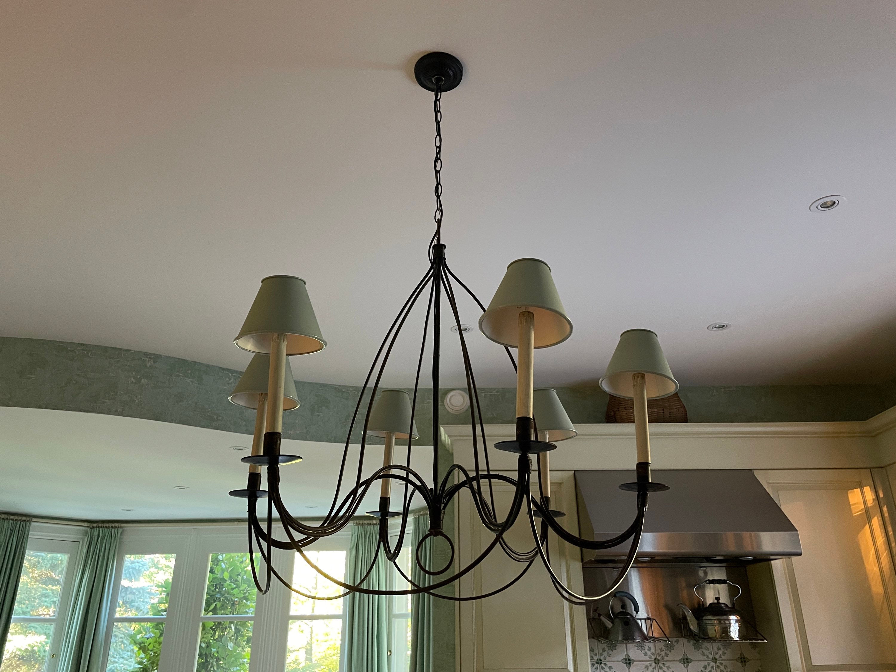 Lot 152 - Black Metal 6 Branch Fixture