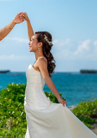 沖縄フォトウエディング 髪飾りのお話 キラキラ系ヘアピース