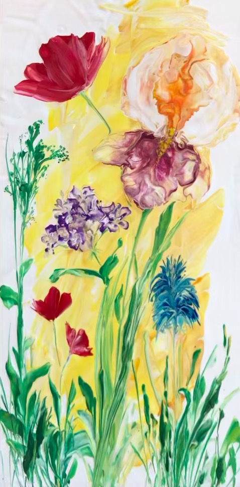 IRIS AND POPPIES