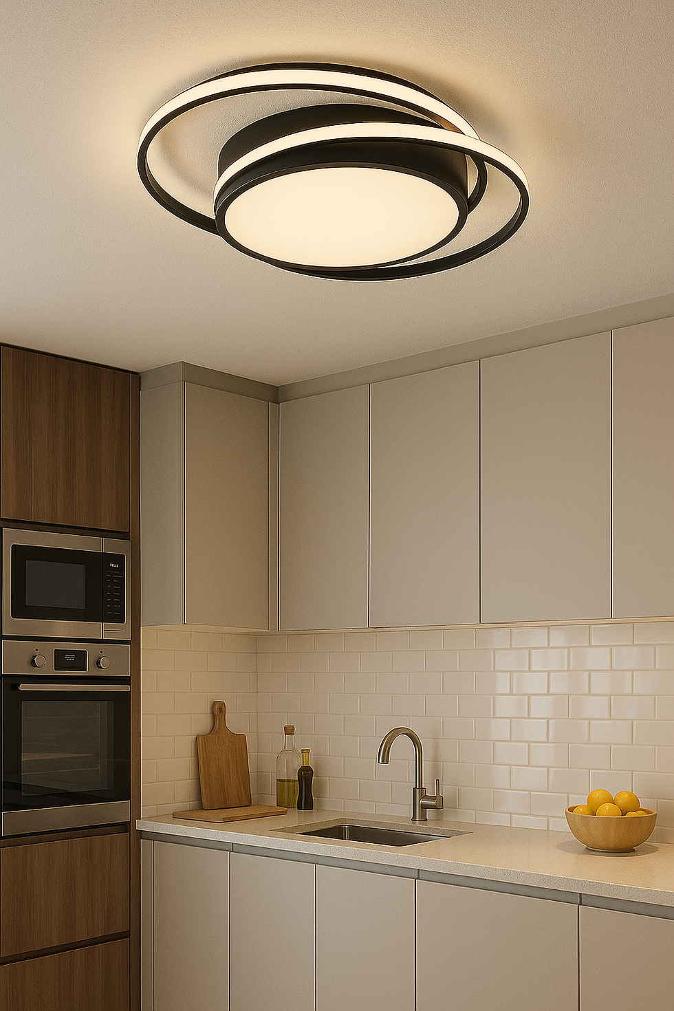 modern mutfak aydınlatması