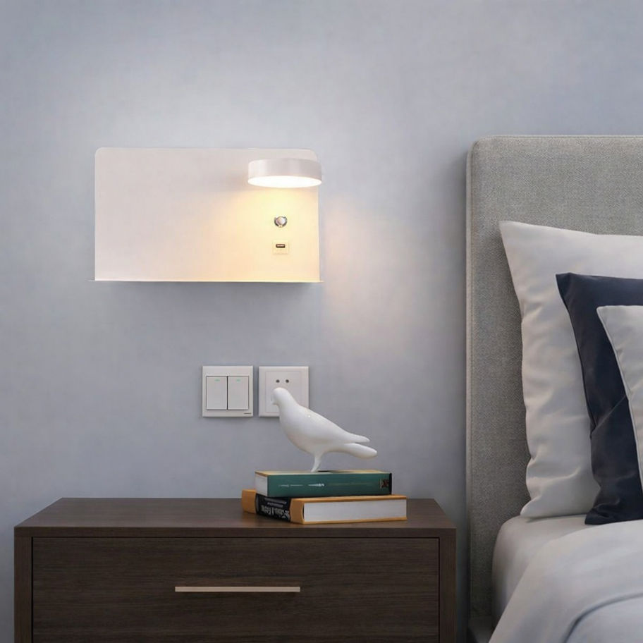 Nero XL yatak başı LED aplik 3000K sıcak beyaz ışık otel konsepti dekoratif duvar apliği