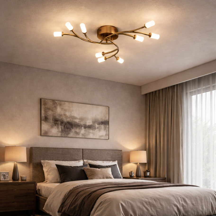 Yatak odasında dekoratif LED plafonyer