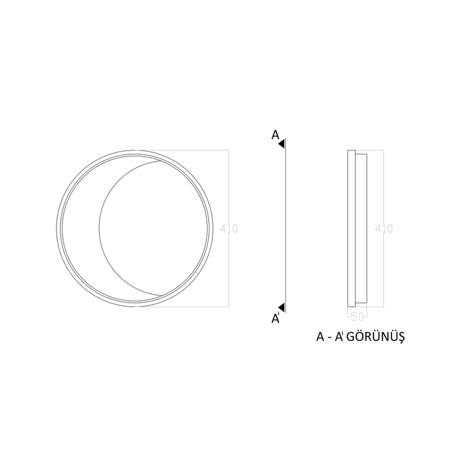Ay dokulu dekoratif led duvar apliği yakın detay