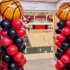 Balloon decor arch columns hickory basketball hornets graduation party Youngstown Ohio hermitage pennsylvania the bold balloon