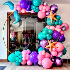 girl birthday mermaid balloon decor backdrop arch boardman poland ohio the bold balloon