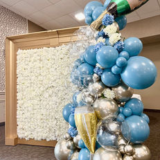 Bridal shower champagne flower wall Backdrop Youngstown Ohio Hermitage Pennsylvania The Bold Balloon