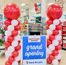 Corporate event balloon decor arch columns giant eagle grand opening ohio pennsylvania the bold balloon